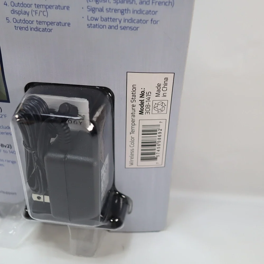 NEW La Crosse Technology Wireless Color Temperature Station/Thermometer 308-1415